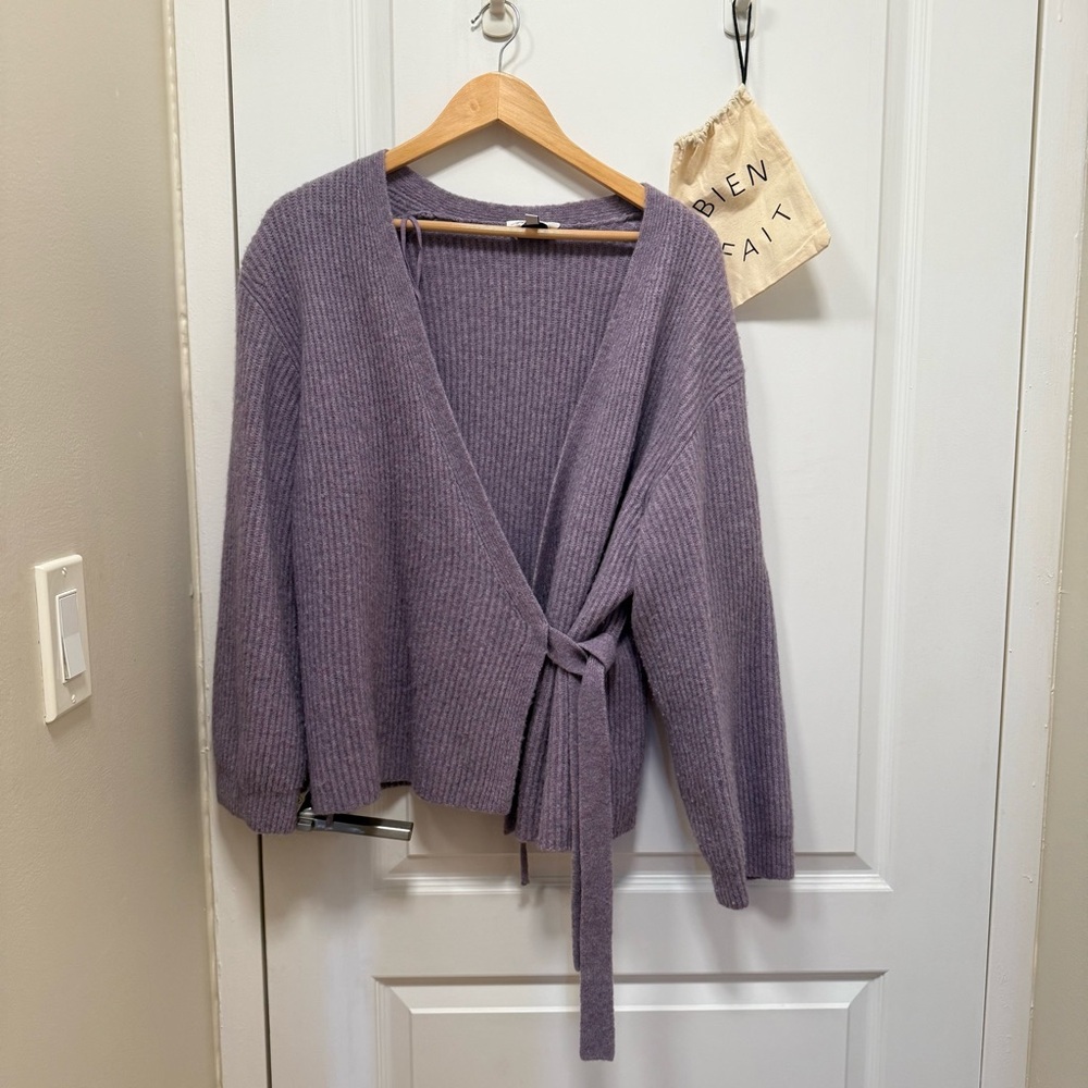 & Other Stories Lavender Wool Kimono Cardigan